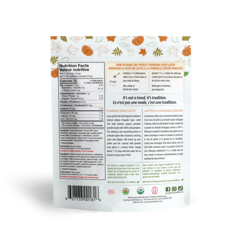 ORGANIC TRADITIONS PUMPKIN SPICE LATTE (LIMITED EDITION)